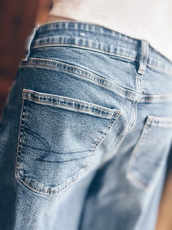 OOAK Custom Altered American Eagle Wide Leg Crop | Coolot Pedal Pusher 6 - Picture 11 of 13